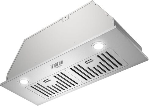 hermitlux Range Hood Insert 30 inch, Built-in Vent Hood with 3 Speed Exhaust Fan, Ducted/Ductless Convertible, Stainless Steel Range Hoods with Bright LED Light, Baffle Filters and Charcoal Filters in Kuwait