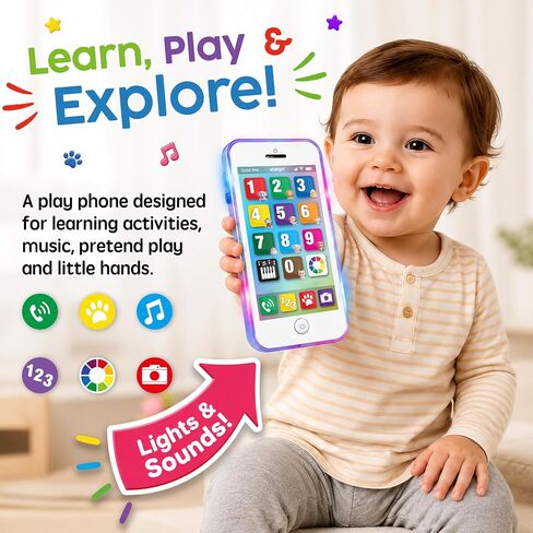 Toddler Phone, Toy Phone Toddler Toys for 1 Year Old Boy Girl Kids Toys 1-3 in Saudi Arabia