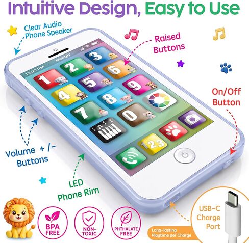 Toddler Phone, Toy Phone Toddler Toys for 1 Year Old Boy Girl Kids Toys 1-3 in Saudi Arabia