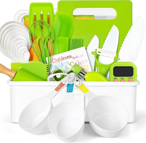 Suhctuptx Kids Kitchen Knives, Nylon Toddler Knife Set with Crinkle Cutter, Kid Safe Knife for Real Cooking, Toddlers Friendly Knifes for Kitchen Cooking & Cutting Bread Vegetable Fruit Cake in Saudi Arabia