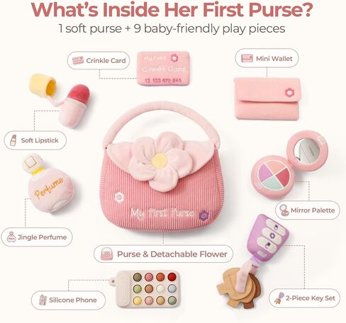 let's make My First Baby Purse, 10 Pcs Sensory Toy for Baby & Toddler Girls in Saudi Arabia