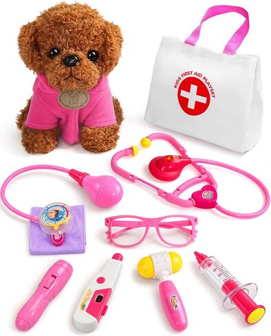 Doctor Kit for Toddlers 3-5 with Costume, Bag & Stethoscope Dress Up in Kuwait
