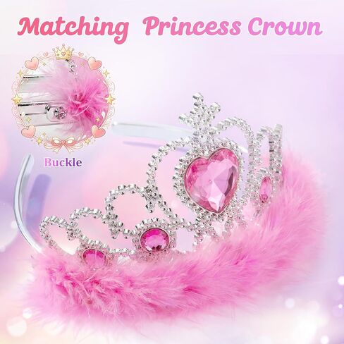 HUITEM Princess Shoes Set with 2 Pairs of Shoes,Princess Crown,Storage Bag in Kuwait