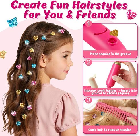 Toylink Hair Salon Toys for Girls, 21 Pcs Pretend Play Toys Hair Styling Set with Sound and Light Blow Dryer & Hair Gem Accessories, Beauty Kids Salon Playset Birthday Gifts for Toddlers 3 4 5 6 7 8+ in Saudi Arabia