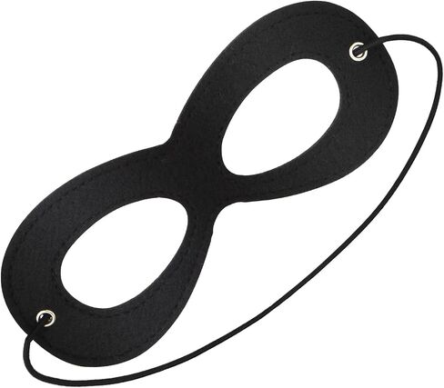 AIMIKE Superhero Mask, Black Felt Eye Mask, Halloween Dress Up, Adjustable Eyemask w/Elastic Rope in Kuwait