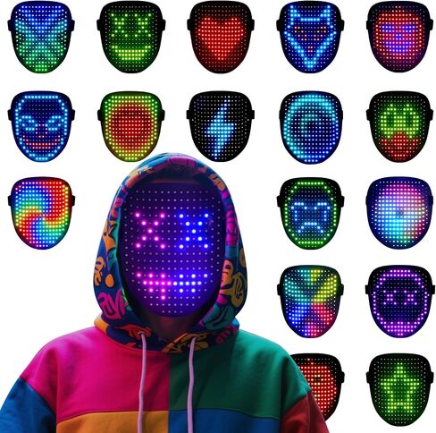 arscniek LED Light Up Mask Gesture Control Halloween Costume for Teens Kids in Saudi Arabia