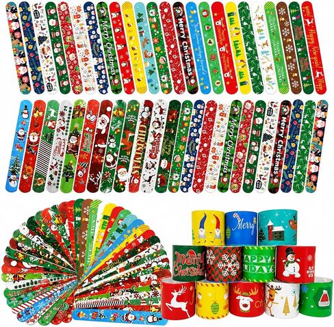SUNPROUND Halloween Slap Bracelet,100Pcs Slap Bracelet Wristbands with Spider Pumpkin Ghost Zombie Bat Witches Design Snap Bracelet for Kids Party Favors Toys Prizes Goodie Bags Fillers in Kuwait