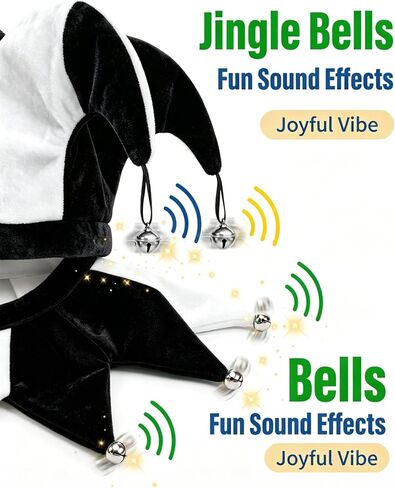 Wittocs Black White Jester Hat and Collar for Hallowen Party Accessory in Kuwait