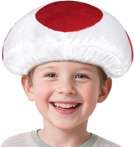 Kids Red and White Mushroom Hat for Halloween Costume Dress-Up in Saudi Arabia