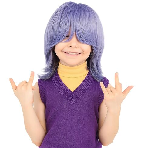 Kids Black Ponytail Wig with Glasses & Gloves for 80s Disco Rock Costume in Saudi Arabia