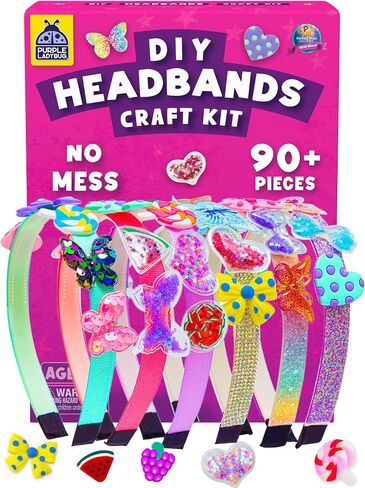Glamour Headband Making Kit for Girls Ages 5+, Mess-Free Playdate Activity in Kuwait
