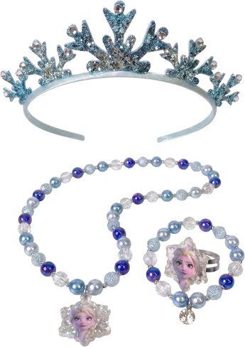 LUV HER Frozen Princess Dress Up Accessory Set - Jewelry Set - Princess Elsa Tiara Set - Giftable Box - Birthday Gifts For Girls - Holidays Gift - Girl Toys Dress Up Kit - Ages 3+ in Saudi Arabia