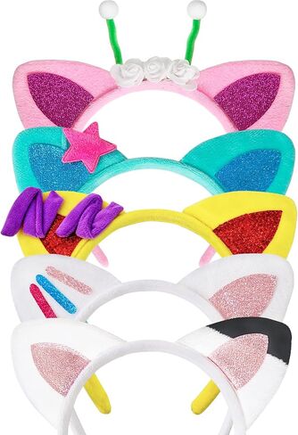 OJYUDD Cat Ears Headband,Party Decorations Headbands,Plush Soft Ears for Women Halloween Hair Accessories Hair Hoops Costume in Saudi Arabia