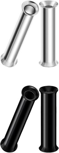 2 Pairs of Stainless Steel Black Anodized Double Flared Piercing Jewelry Ear Stretching Lobe Plugs Tunnel Earring in Kuwait