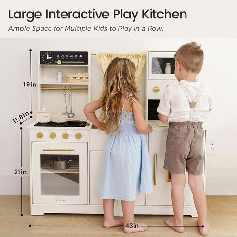 Tiny Land Play Kitchen for Kids – Modern Home Design with Fabric Curtains in Saudi Arabia
