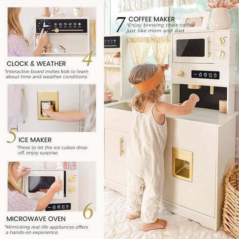 Tiny Land Play Kitchen for Kids – Modern Home Design with Fabric Curtains in Saudi Arabia