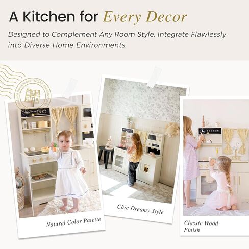 Tiny Land Play Kitchen for Kids – Modern Home Design with Fabric Curtains in Saudi Arabia