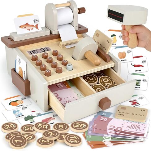Cash Register for Kids Play Money with Scanner Boys Girls Birthday Gift in Saudi Arabia
