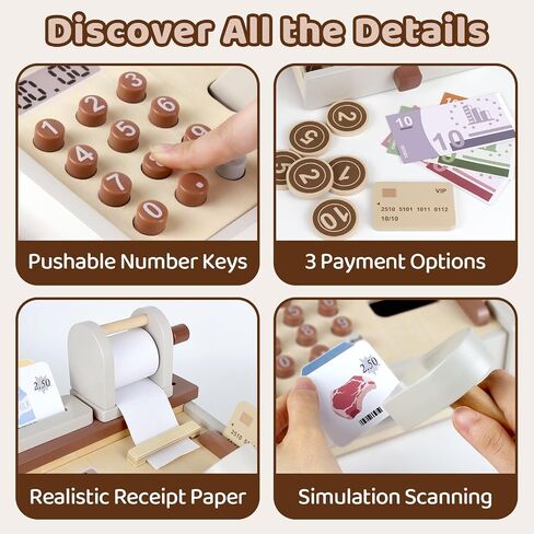 Cash Register for Kids Play Money with Scanner Boys Girls Birthday Gift in Saudi Arabia