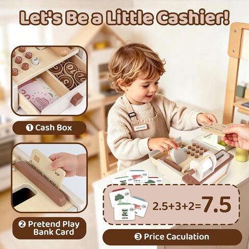 Cash Register for Kids Play Money with Scanner Boys Girls Birthday Gift in Saudi Arabia