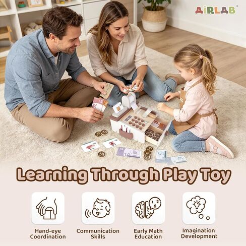 Cash Register for Kids Play Money with Scanner Boys Girls Birthday Gift in Saudi Arabia