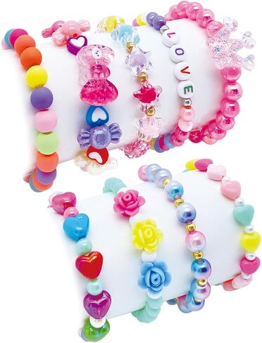 SIELEVIN 9 PCS Cute Kids Bracelets for Little Girls Pink Toddler Jewelry in Kuwait