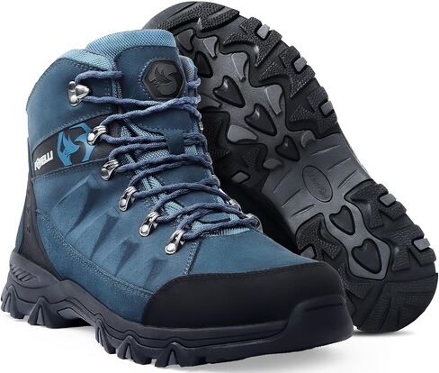 Foxelli Men’s Hiking Boots – Waterproof Suede Leather Hiking Boots for Men, Breathable, Comfortable & Lightweight Hiking Shoes in Kuwait
