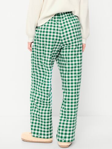 Old Navy High-Waisted Poplin Pajama Pant - Green Gingham in Saudi Arabia