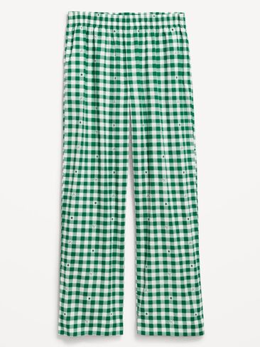 Old Navy High-Waisted Poplin Pajama Pant - Green Gingham in Saudi Arabia