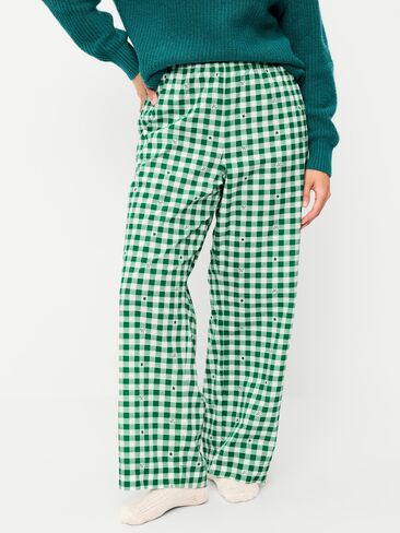 Old Navy High-Waisted Poplin Pajama Pant - Green Gingham in Saudi Arabia