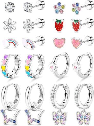 SAILIMUE 10 Pairs Flat Back Earrings Hypoallergenic Earrings for Girl Women in Saudi Arabia