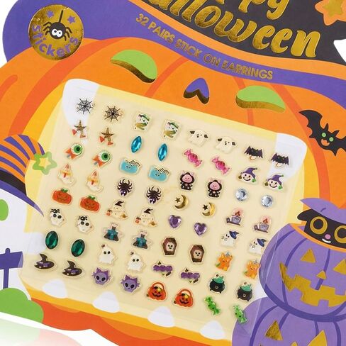 2 Sheets Halloween Sticker Earrings Halloween Stick on Earrings for Kids in Kuwait