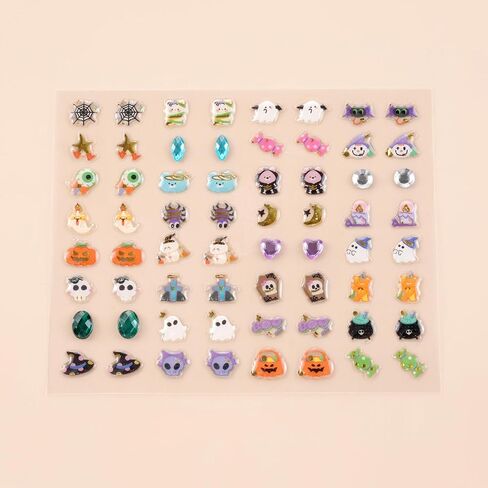 2 Sheets Halloween Sticker Earrings Halloween Stick on Earrings for Kids in Kuwait