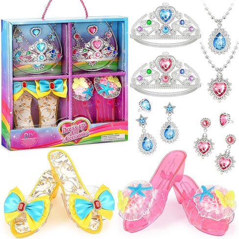 Princess Dress Up Shoes & Clothes Set for Girls with Gift Box Ages 3-6 in Kuwait