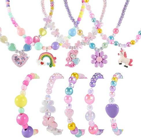 Faburo 10pcs Kids Jewelry for Girls, Little Girls Jewelry Necklace for Girl in Kuwait