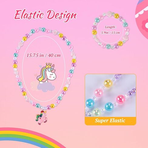 Faburo 10pcs Toddler Jewelry for Girls -5 Necklaces, 5 Bracelets in Kuwait