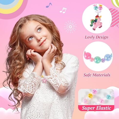 Faburo 10pcs Toddler Jewelry for Girls -5 Necklaces, 5 Bracelets in Kuwait