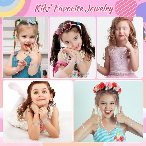 Faburo 10pcs Toddler Jewelry for Girls -5 Necklaces, 5 Bracelets in Kuwait
