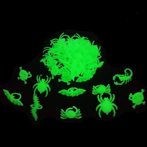 Halloween Spider Rings Glow in The Dark, Plastic Bugs Insects Toys for Kids in Kuwait
