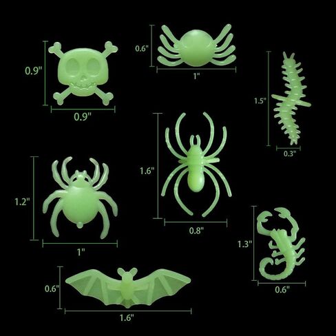 Halloween Spider Rings Glow in The Dark, Plastic Bugs Insects Toys for Kids in Kuwait