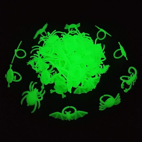 Halloween Spider Rings Glow in The Dark, Plastic Bugs Insects Toys for Kids in Kuwait