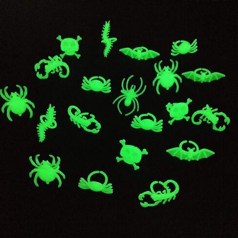 Halloween Spider Rings Glow in The Dark, Plastic Bugs Insects Toys for Kids in Kuwait