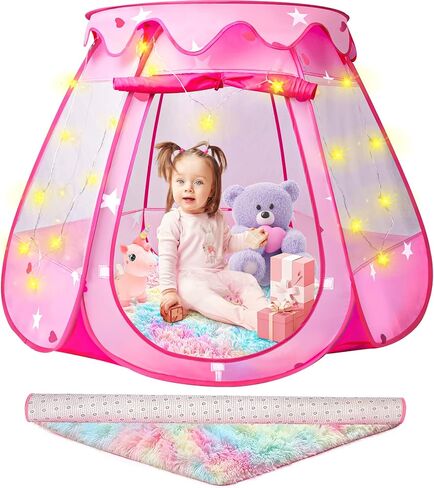 DISHIO Ball Pits with 50 Balls, Pop up Tents for Kids with Star Lights in Saudi Arabia