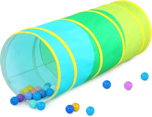 Kids Play Tunnel Tent for Toddlers, Colorful Pop Up Crawl Tunnel Toy for Baby or Pet with Breathable Mesh, Collapsible Gift for Boy and Girl Play Tunnel Indoor and Outdoor Game in Kuwait