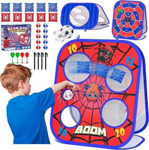 Spider Bean Bag Toss Game Cornhole Board Set Outdoor Toys for Kids Ages 3-8 in Kuwait