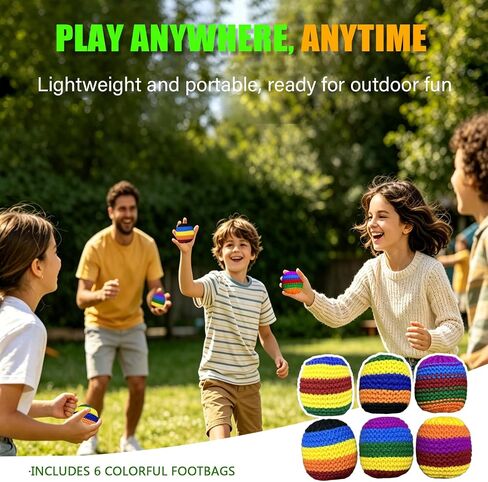 BOVVSKY Hand-Made Hacky Footbag Set, Upgraded Soft Footbag Sacks for Kicking & Balance Training, Portable Footbags for Outdoor Games in Saudi Arabia