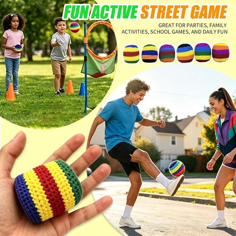 BOVVSKY Hand-Made Hacky Footbag Set, Upgraded Soft Footbag Sacks for Kicking & Balance Training, Portable Footbags for Outdoor Games in Saudi Arabia