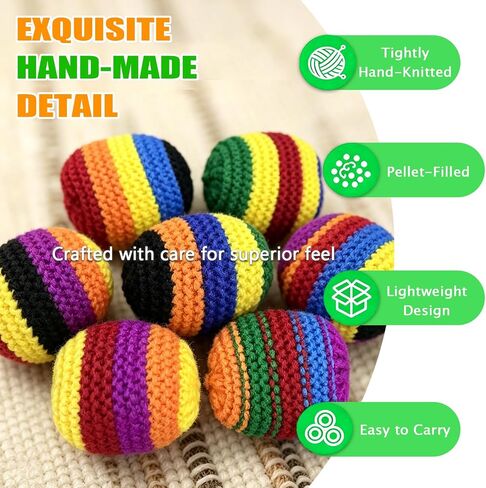 BOVVSKY Hand-Made Hacky Footbag Set, Upgraded Soft Footbag Sacks for Kicking & Balance Training, Portable Footbags for Outdoor Games in Saudi Arabia