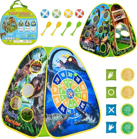 NAUGHTY PANDA Bean Bag Toss Game for Kids, 4-in-1 Outdoor Yard Game for Toddlers - Ideal Tent Game Set Gift for Boys & Girls for Indoor & Outdoor Party Activities Age 3+ Year Old in Kuwait