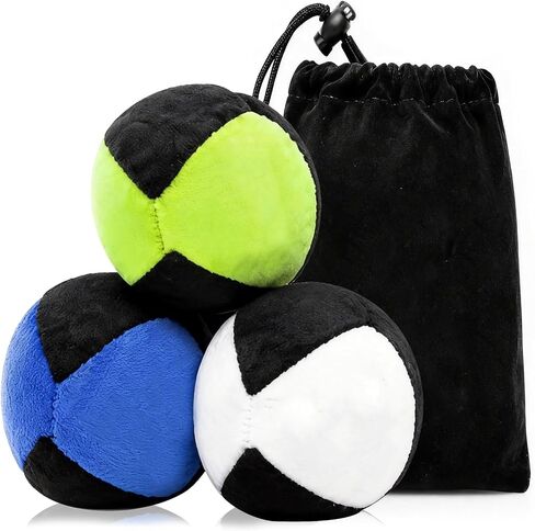 3Pcs Footbag Hacky Bag, Plush Footbag Sacks, Durable Fleece Juggling Balls in Kuwait